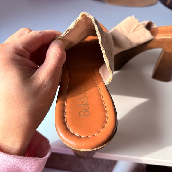 Bella Marie Taupe Suede Quilted Platform Mules - Size 7.5 - Picture 7 of 10